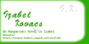 izabel kovacs business card